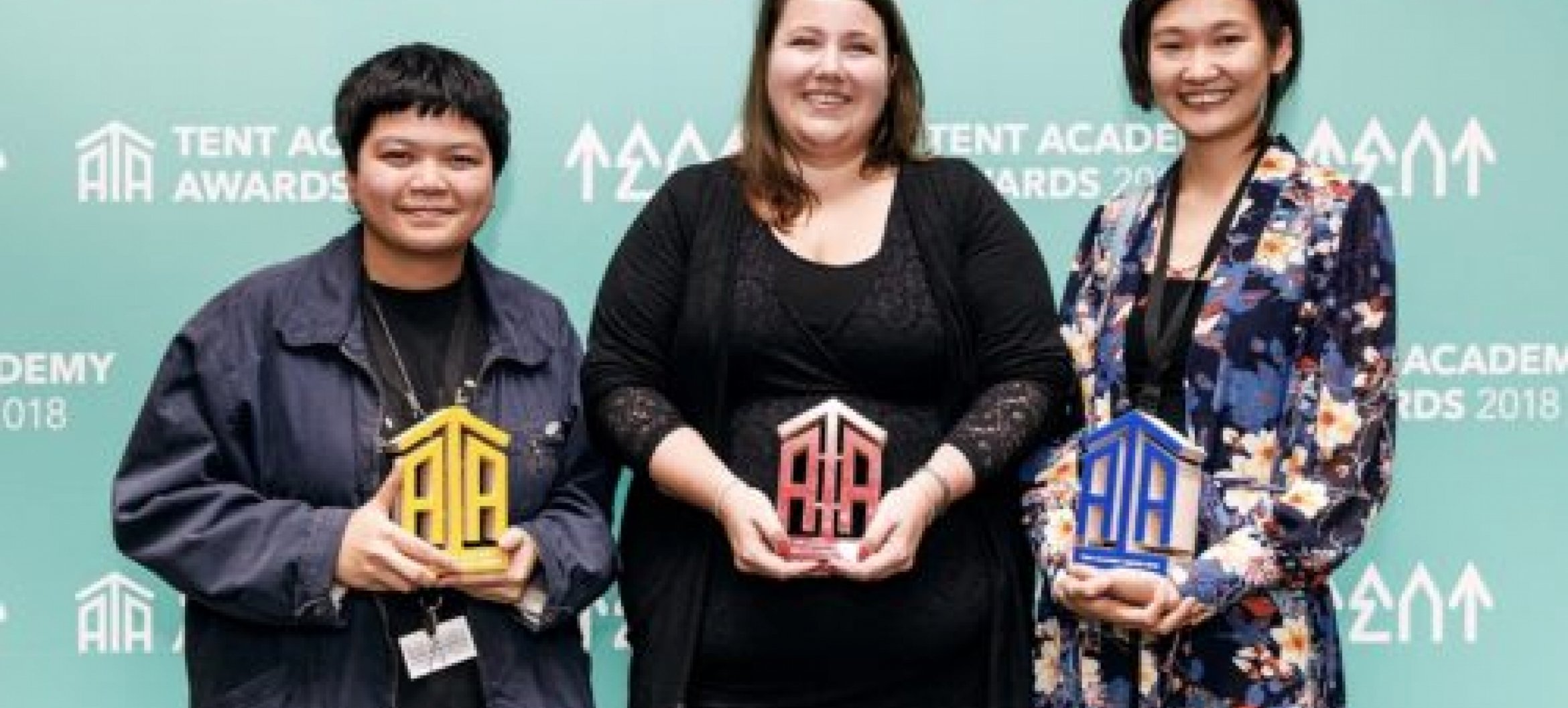 De winners of TENT Academy Awards 2018 (left to right Praewe, Michelle en Natalia)