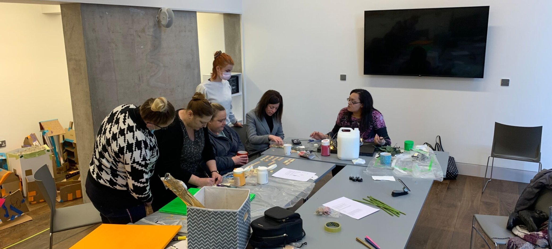 Amber Roodenburg working with a group of women in Belfast